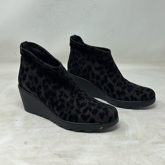 Toni Pons Shoes - Women's Black Leopard Print Wedge Ankle Booties